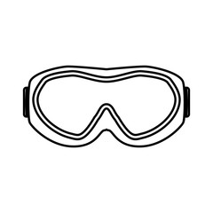 Ski goggles black color icon .