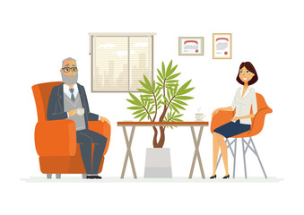 Business Consultation - modern vector cartoon characters illustration