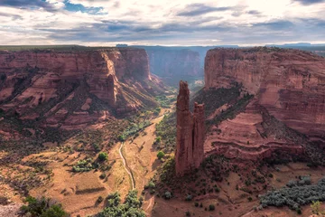 Wall murals Canyon Spider Rock at sunrise in Canyon de Chelly, Arizona.