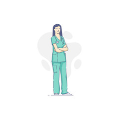 Smiling female nurse with stethoscope