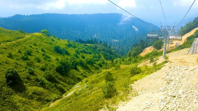 Cable car to Rosa Khutor. Russia.