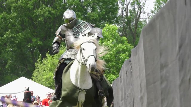 medieval knight joust knocked from hand in competition slow motion 4k