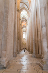 Fototapeta na wymiar Alcobaça monastery, transept, vaults of the church, in Portugal 