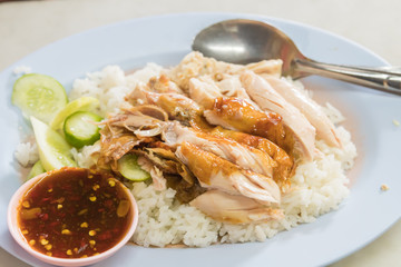 Grilled chicken rice.