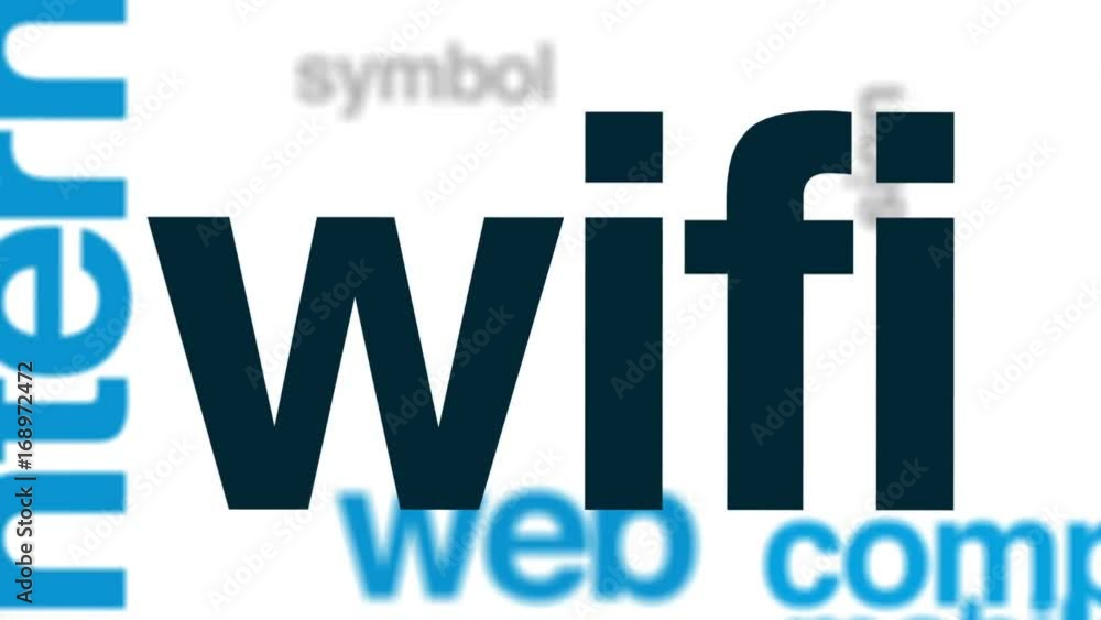 Poster wifi animated word cloud, text design animation.