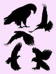 Flying eagle silhouette. Good use for symbol, logo, web icon, mascot, sign, or any design you want.