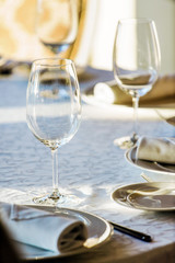 table set for meal