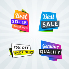 Set of sale banners and labels. Design elements for promotion. Vector illustration