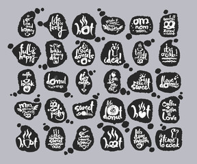 Sweet Pastry Calligraphy Lettering Set  in Speech Bubbles