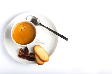 cup of coffee on a white background