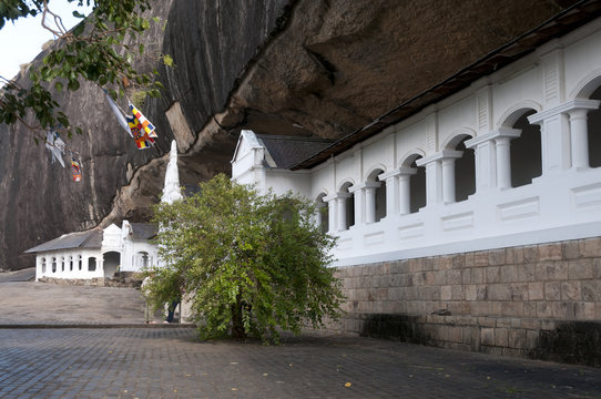 Dambulla cave temple also known as the Golden Temple of Dambulla in Sri Lanka