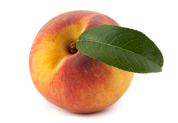 Peach fruit on white
