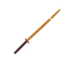 Shinai, bamboo sword, kendo equipment cartoon vector Illustration