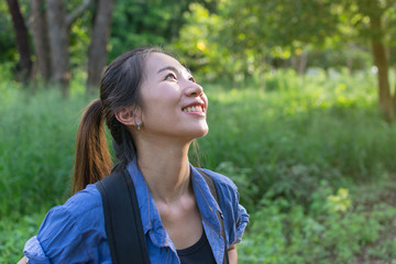 Asian girl backpacker