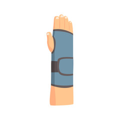 Broken arm bandaged with plaster cartoon vector Illustration