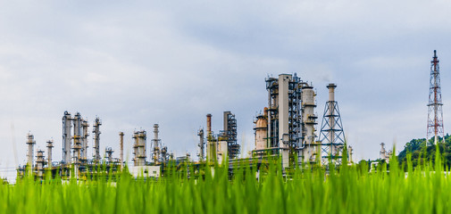 modern petrochemical plant and field.