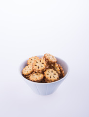 cookie biscuits with filling on background