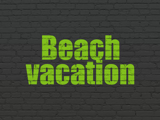 Obraz premium Tourism concept: Beach Vacation on wall background
