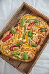 Focaccia Brot mit Gemüse 