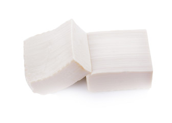 Tofu isolated on white background