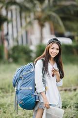 Beautiful Asia woman traveler,travel concept