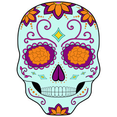 Mexican sugar skull. Day of the dead skulls.Day of the dead souls.
