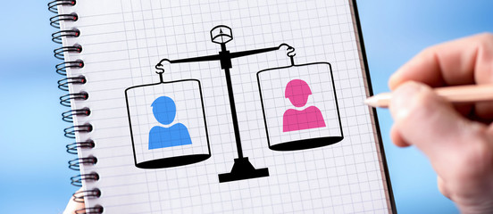 Equality concept on a notepad