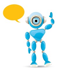 vector funny cartoon blue robot character