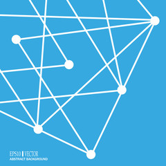 DNA and neurons vector. Molecular structure. Connected lines with dots. Genetic and chemical compounds. Chemistry, medicine, science and technology concept.