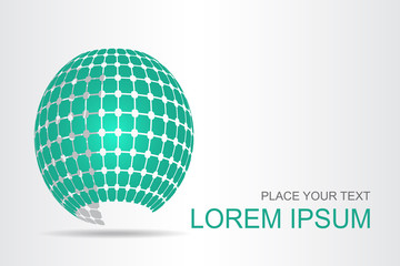 Logo stylized spherical surface with abstract shapes