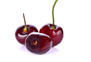 Cherry on a white background