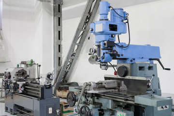 two turning lathe in the workshop