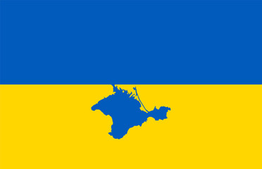 Ukraine flag with Crimea pinensula