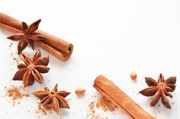 anise stars with cinnamon stick
