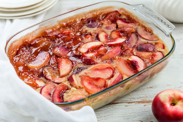 Homemade Nectarine Pie in a Glass Form