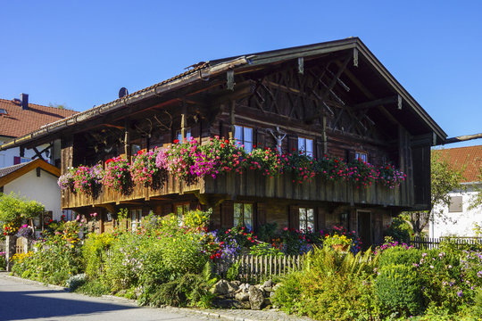Old wooden house in Bernried, Bavaria