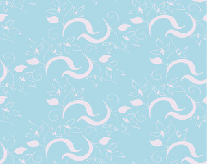 pattern flowers, seamless blue background