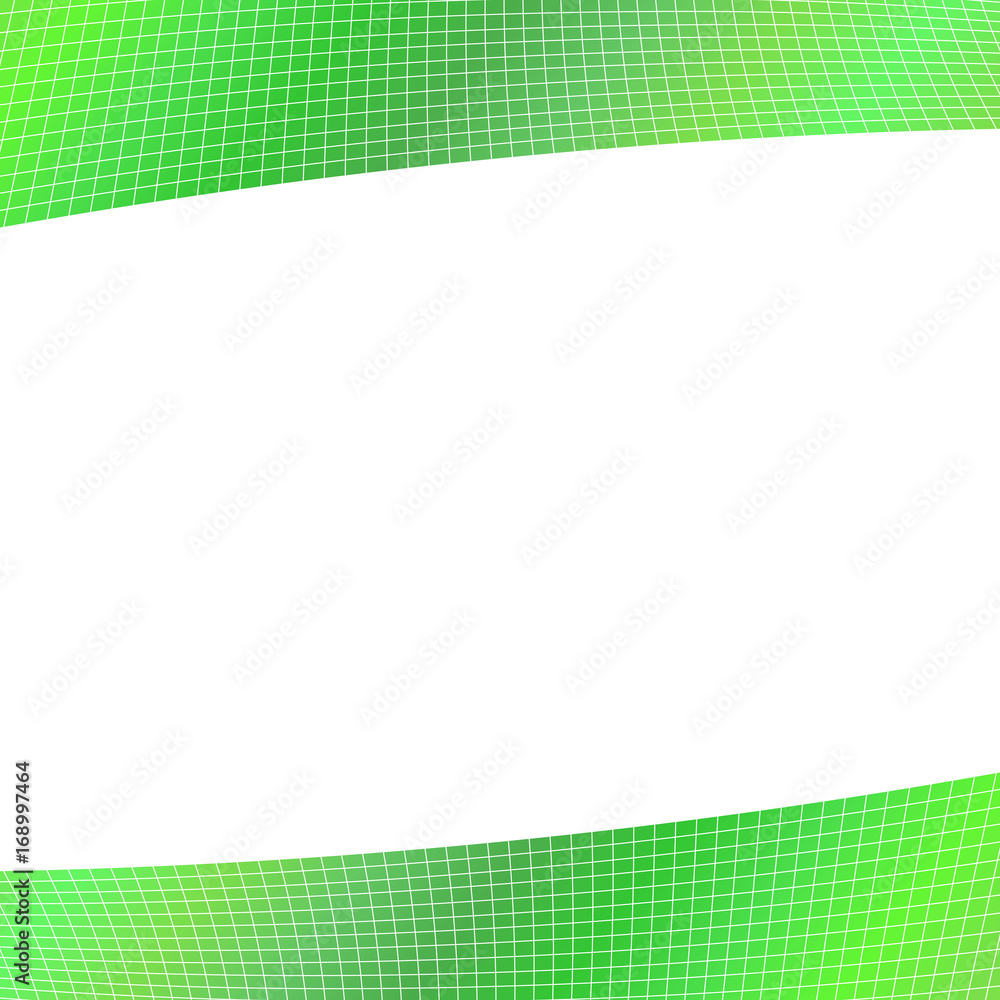 Poster green geometrical grid background - vector design from curved angular stripes