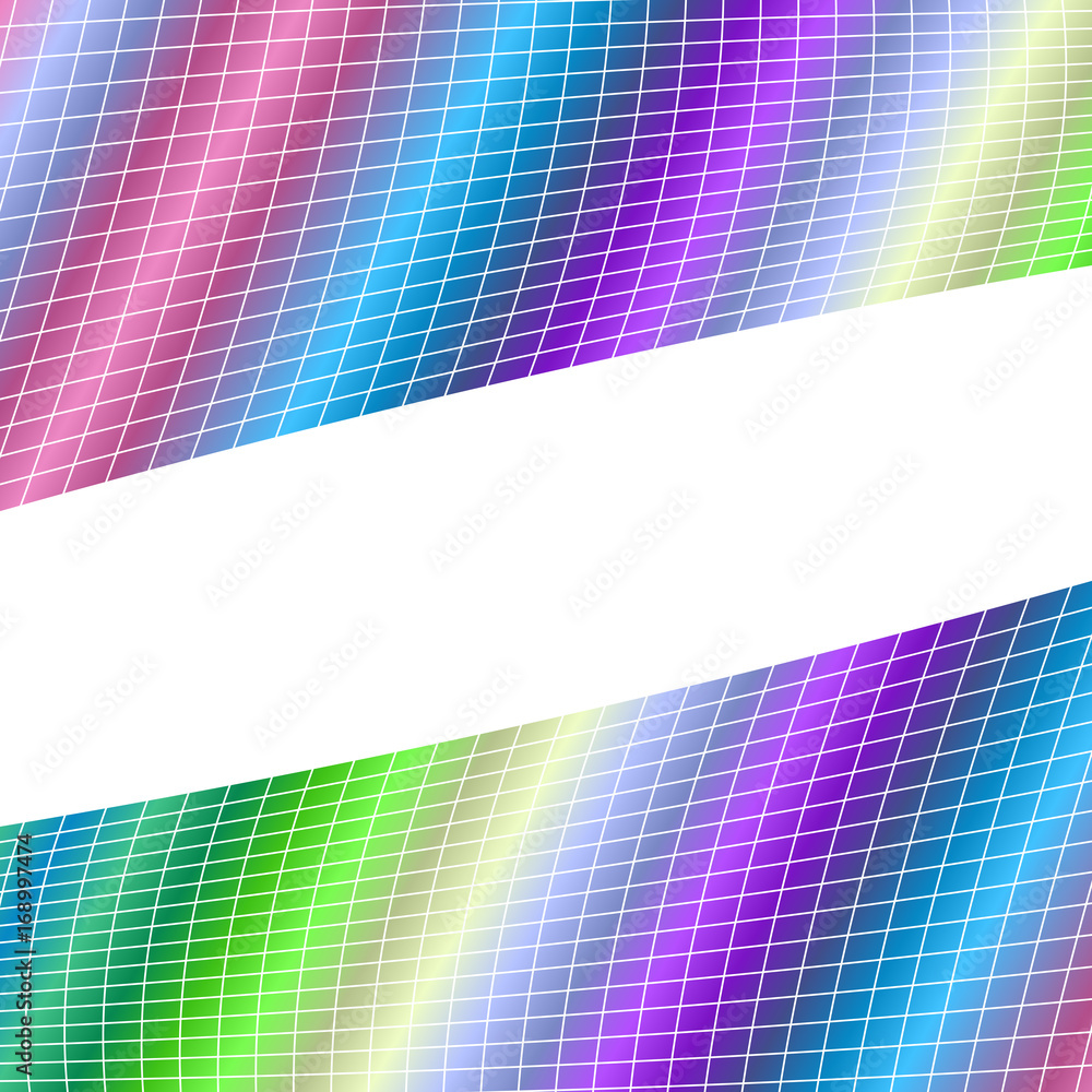 Poster geometrical grid background - vector graphic design from curved angular lines