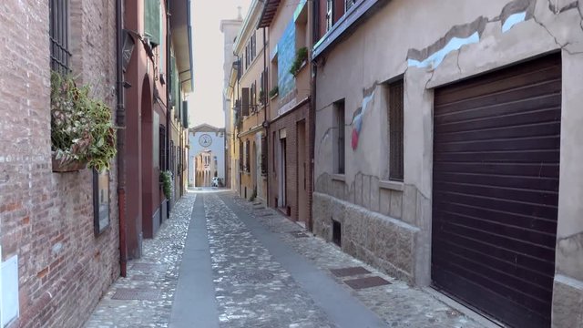 Italian medieval village of Dozza, a small gem among the architectural wonders of Italy, color graded clip