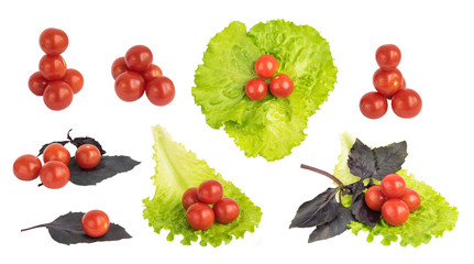 Fresh cherry tomatoes isolated