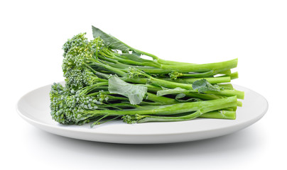 Broccoli in a plate isolated on a white background