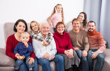 Fototapeta premium Family members making family photo