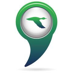 vector silhouette flying duck