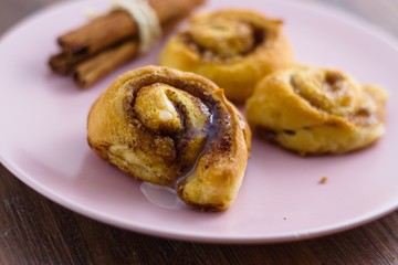 Cinnamon rolls, traditional homemade pastry