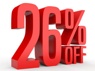 Twenty six percent off. Discount 26 %.