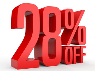 Twenty eight percent off. Discount 28 %.