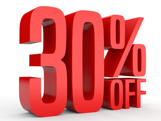 Thirty percent off. Discount 30 %.