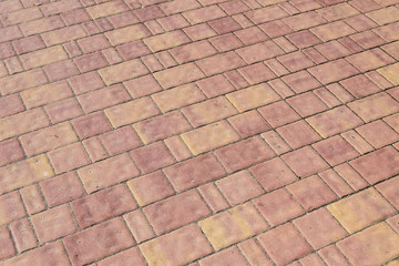 Red orange sidewalk pattern floor texture perspective