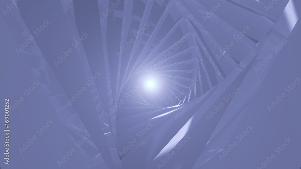 Poster Abstract background with spiral tunnel. 3D rendering